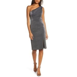 Vince Camuto One Shoulder Metallic Dress